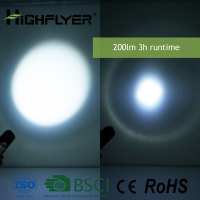 Bolsillo que enfoca la linterna llevada, linterna de intensidad alta 200LM de 3W LED