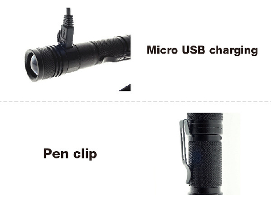 Antorcha recargable de enfoque de la correa de la mano pequeña, antorcha llevada recargable del Usb