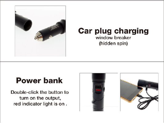 Multifunctinal 3 en 1 linterna de la emergencia, linterna recargable de la emergencia del USB