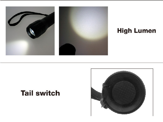 Linterna de LED de Skidproof EDC brillo de 500 lúmenes de alto 5W de potencia de salida