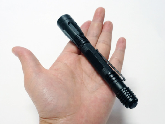 tipo plano grabado 2aaa material de la lente de la linterna de la pluma del LED del cuerpo de la aleación de aluminio