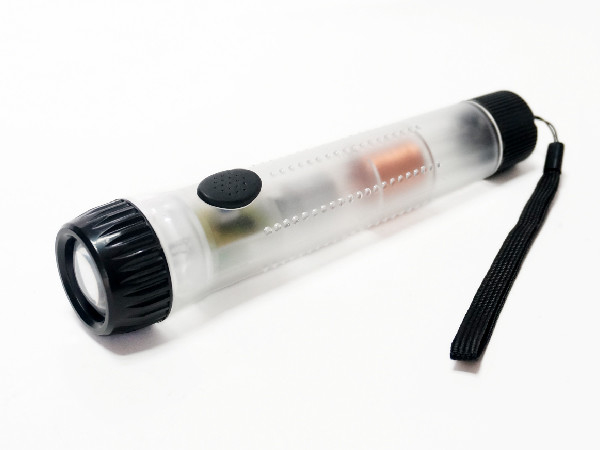 Color blanco transparente recargable de sacudida de la linterna de LED de la emergencia de la mano impermeable