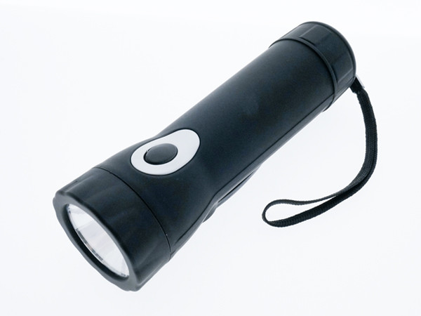 función de la iluminación del color del negro del tacto de la linterna de la manivela del dínamo de 0.5W LED